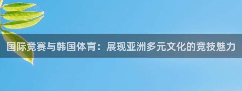 JJB竞技宝官方正版app集团简介：国际竞赛与韩国体育：展现
